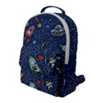 Cat-cosmos-cosmonaut-rocket Flap Pocket Backpack (Large)