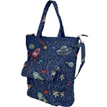 Cat-cosmos-cosmonaut-rocket Shoulder Tote Bag