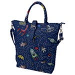 Cat-cosmos-cosmonaut-rocket Buckle Top Tote Bag