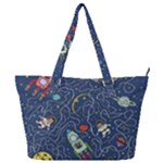 Cat-cosmos-cosmonaut-rocket Full Print Shoulder Bag