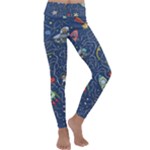 Cat-cosmos-cosmonaut-rocket Kids  Lightweight Velour Classic Yoga Leggings