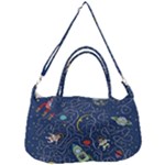 Cat-cosmos-cosmonaut-rocket Removable Strap Handbag