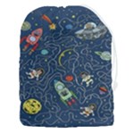 Cat-cosmos-cosmonaut-rocket Drawstring Pouch (3XL)