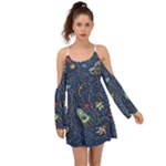 Cat-cosmos-cosmonaut-rocket Boho Dress