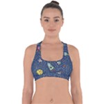 Cat-cosmos-cosmonaut-rocket Cross Back Hipster Bikini Top 