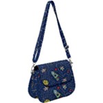 Cat-cosmos-cosmonaut-rocket Saddle Handbag