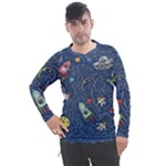 Cat-cosmos-cosmonaut-rocket Men s Pique Long Sleeve Tee