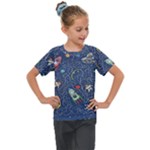 Cat-cosmos-cosmonaut-rocket Kids  Mesh Piece Tee