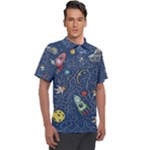 Cat-cosmos-cosmonaut-rocket Men s Polo Tee