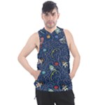 Cat-cosmos-cosmonaut-rocket Men s Sleeveless Hoodie