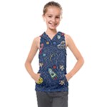 Cat-cosmos-cosmonaut-rocket Kids  Sleeveless Hoodie