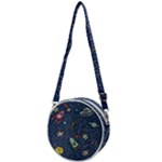 Cat-cosmos-cosmonaut-rocket Crossbody Circle Bag