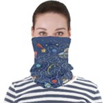 Cat-cosmos-cosmonaut-rocket Face Seamless Bandana (Adult)