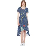 Cat-cosmos-cosmonaut-rocket High Low Boho Dress