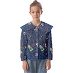 Cat-cosmos-cosmonaut-rocket Kids  Peter Pan Collar Blouse