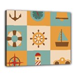 Nautical-elements-collection Canvas 20  x 16  (Stretched)