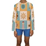 Nautical-elements-collection Kids  Long Sleeve Swimwear