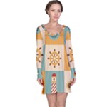 Nautical-elements-collection Long Sleeve Nightdress