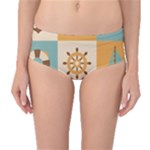 Nautical-elements-collection Mid-Waist Bikini Bottoms