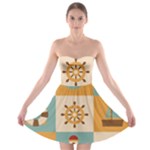 Nautical-elements-collection Strapless Bra Top Dress