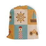 Nautical-elements-collection Drawstring Pouch (2XL)