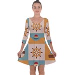 Nautical-elements-collection Quarter Sleeve Skater Dress