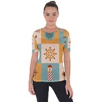 Nautical-elements-collection Shoulder Cut Out Short Sleeve Top