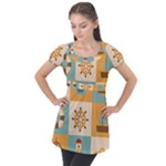 Nautical-elements-collection Puff Sleeve Tunic Top