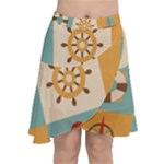 Nautical-elements-collection Chiffon Wrap Front Skirt