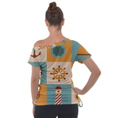 Off Shoulder Tie-Up T-Shirt 