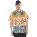 Nautical-elements-collection Men s Short Sleeve Shirt