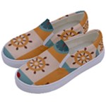 Nautical-elements-collection Kids  Canvas Slip Ons