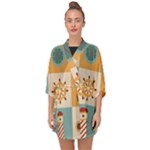 Nautical-elements-collection Half Sleeve Chiffon Kimono