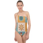 Nautical-elements-collection Classic One Shoulder Swimsuit