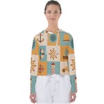 Nautical-elements-collection Women s Slouchy Sweat