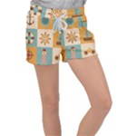 Nautical-elements-collection Women s Velour Lounge Shorts