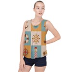 Nautical-elements-collection Bubble Hem Chiffon Tank Top