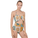 Nautical-elements-collection Scallop Top Cut Out Swimsuit