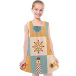 Nautical-elements-collection Kids  Cross Back Dress