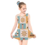 Nautical-elements-collection Kids  Skater Dress Swimsuit