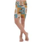 Nautical-elements-collection Kids  Lightweight Velour Cropped Yoga Leggings