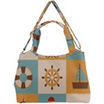 Nautical-elements-collection Double Compartment Shoulder Bag