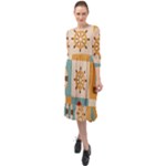 Nautical-elements-collection Ruffle End Midi Chiffon Dress