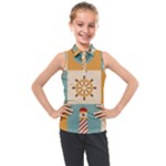 Nautical-elements-collection Kids  Sleeveless Polo Tee