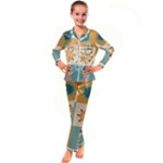 Nautical-elements-collection Kids  Satin Long Sleeve Pajamas Set