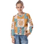 Nautical-elements-collection Kids  Long Sleeve Tee with Frill 