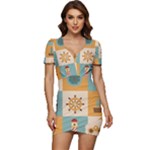 Nautical-elements-collection Low Cut Cap Sleeve Mini Dress