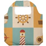 Nautical-elements-collection Foldable Grocery Recycle Bag