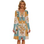 Nautical-elements-collection Long Sleeve Dress With Pocket