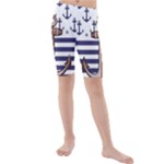 Anchor-background-design Kids  Mid Length Swim Shorts